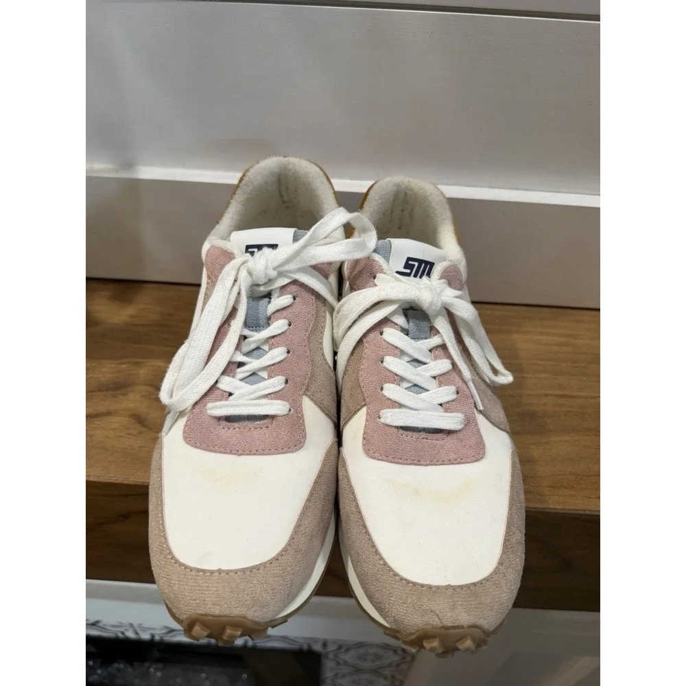 Steve Madden Torronto Retro Sneakers Women's 8 - Ivory/Light Blue/Multicolor‎